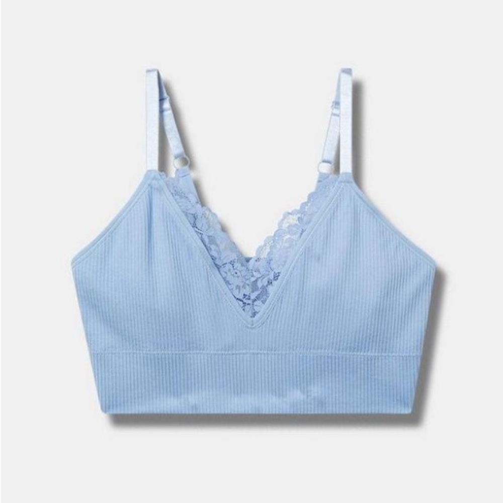 Torrid Sky Blue Lightly Lined Seamless Plunge Bralette